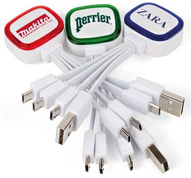 Cable de connexion usb connecteur multi cables avec votre logo clair
