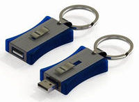 cl USB chrome rtractable porte-cls USB035